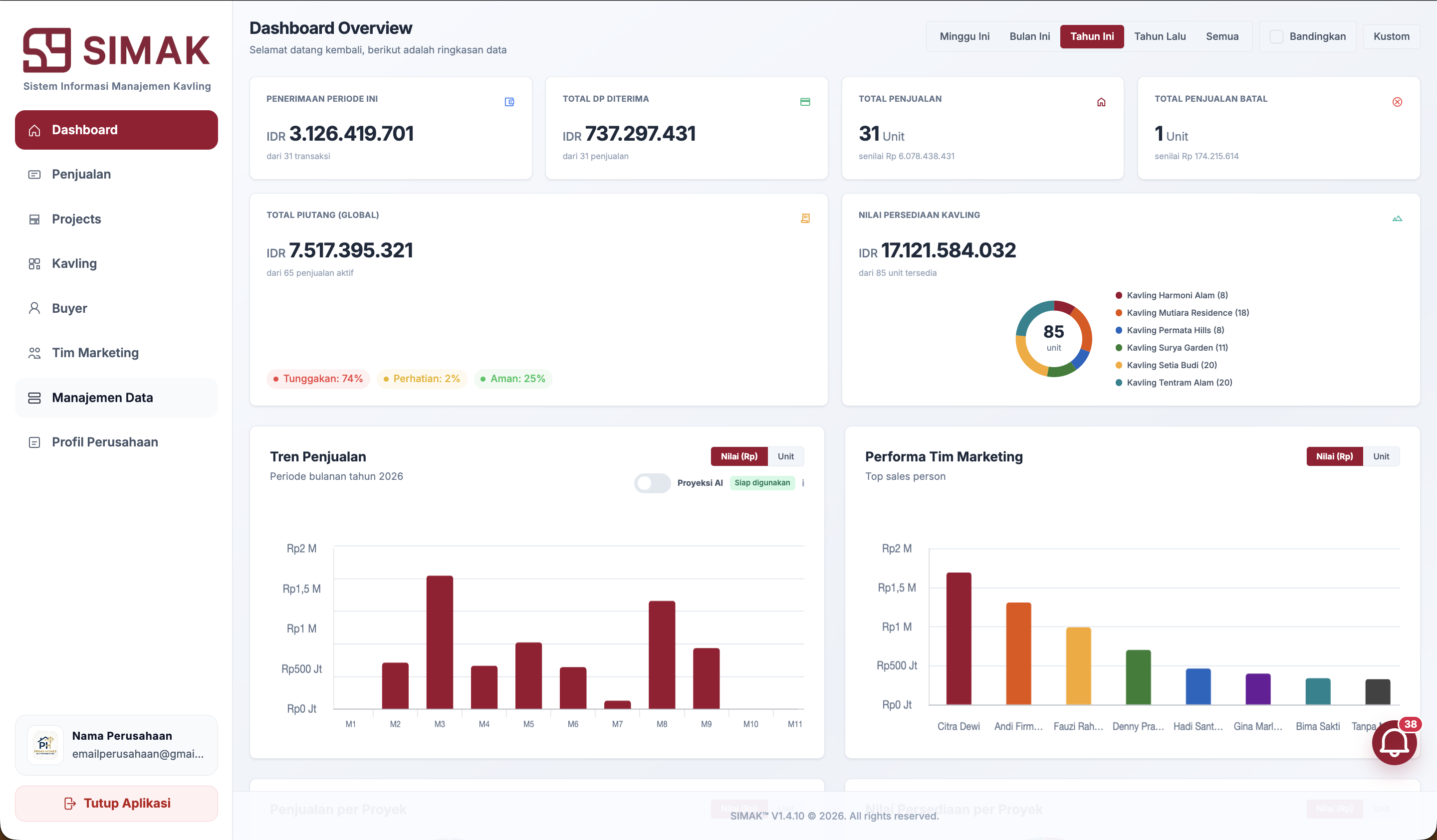 SIMAK KavlingPro Property Management System